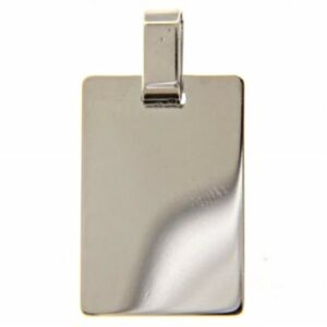 Rectangular white gold medal weight 3.50 g