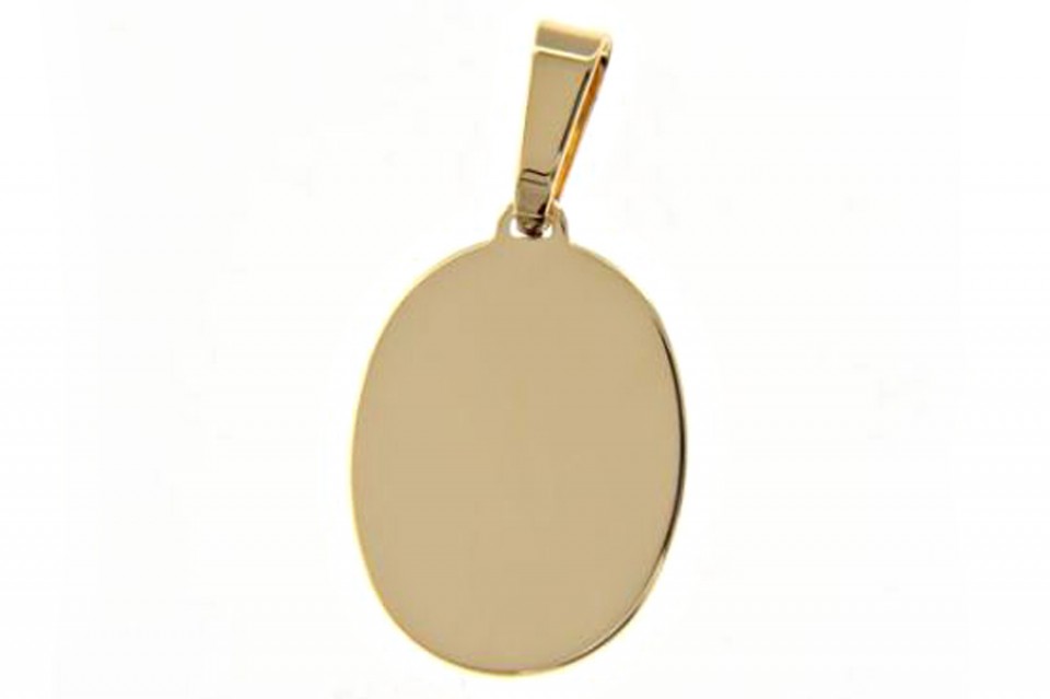 Oval yellow gold medal weight 3 g