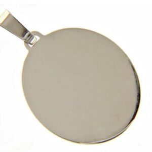 Oval white gold medal weight 5 g