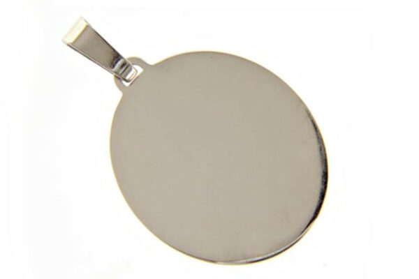 Oval white gold medal weight 5 g