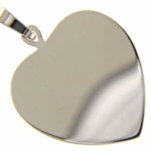 Heart medal in white gold weight 5 g