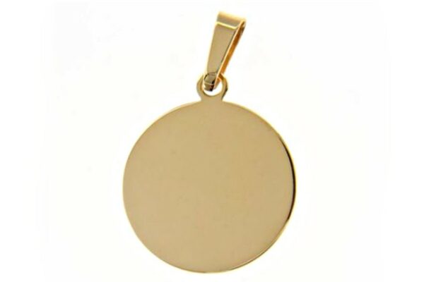 Round medal in yellow gold weight 2.90 g