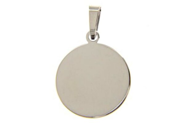 Round medal in white gold weight 3 g