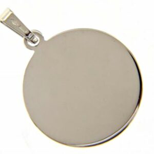 Round medal in white gold weight 4 g