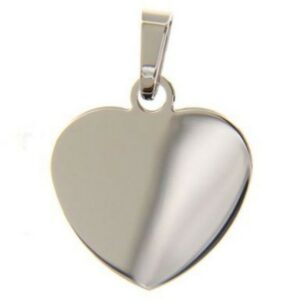 Heart medal in white gold weight 3 g