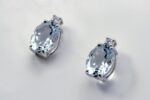 EARRINGS WITH AQUAMARINE CT. 2.20 AND DIAMONDS CT. 0.04:XNUMX