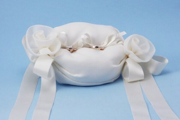 Rose Organza Wedding Ring Pillow