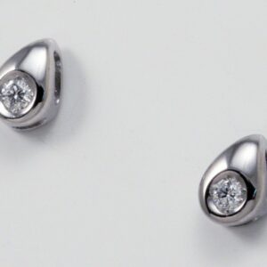 White gold earrings with brilliant cut diamonds ct. 0.06:XNUMX