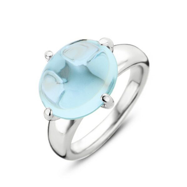 ANELLO TI SENTO MILANO IN ARGENTO E CRISTALLO WATERY BLUE