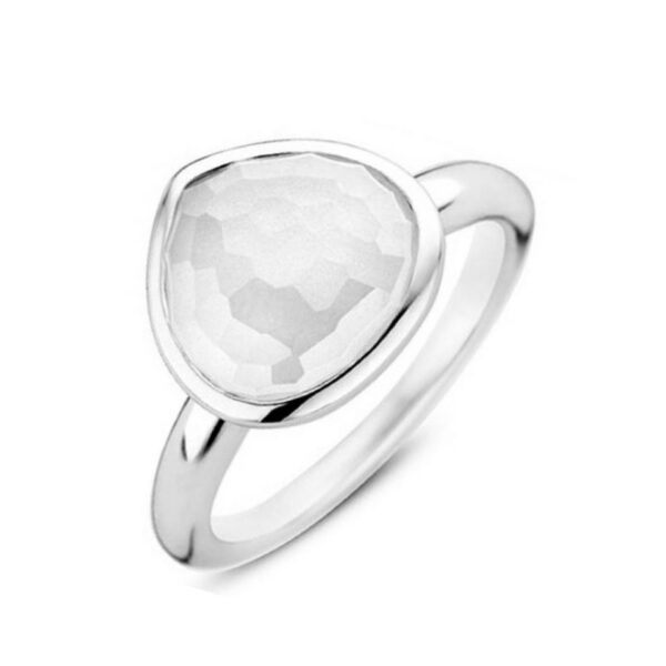 ANELLO TI SENTO MILANO IN ARGENTO E CRISTALLO ICED WHITE