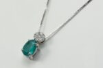 Choker with emerald ct. 0.40 and diamonds ct. 0.05:XNUMX