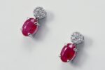 Earrings with rubies ct. 1.00 and diamonds ct. 0.10:XNUMX