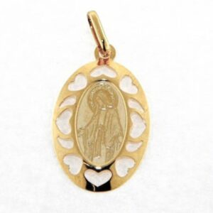 Madonna in yellow gold weight 1.15 g.