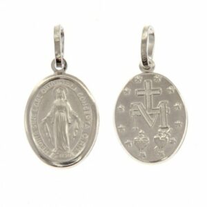 Madonna miracolosa in oro bianco peso 1.30 g