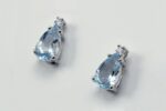 EARRINGS WITH AQUAMARINE CT. 1.48 AND DIAMONDS CT. 0.04:XNUMX