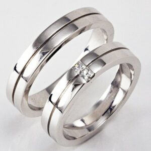 Pair of Polello 1994 wedding rings