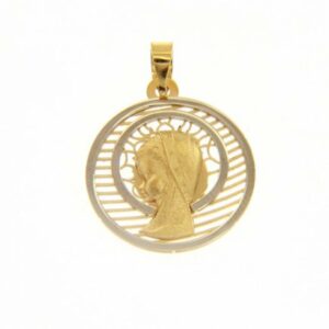 MADONNA IN ORO GIALLO E BIANCO 750 PESO DI 1 40 G.