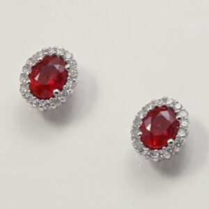 Earrings with rubies ct. 0.90 and diamonds ct. 0.19:XNUMX