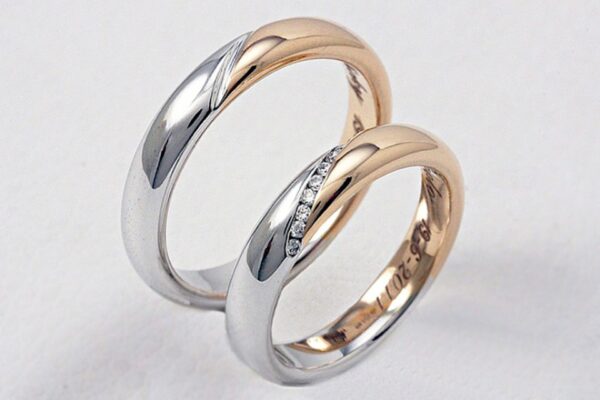 Pair of Polello 2145 wedding rings