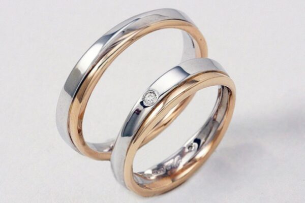 Pair of Polello 2551 wedding rings