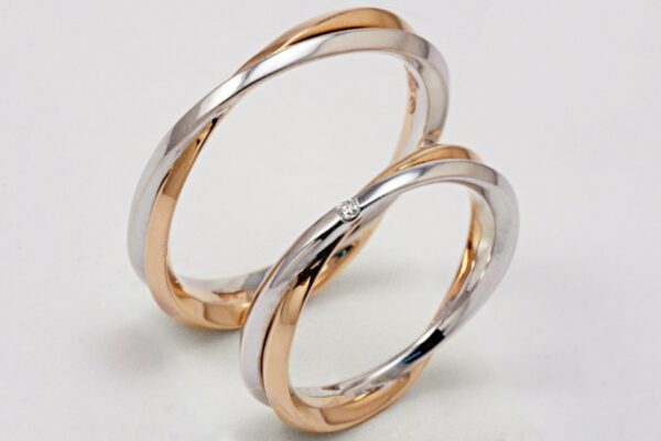 Pair of Polello 2554 wedding rings