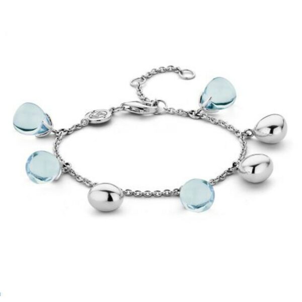 BRACCIALE TI SENTO MILANO IN ARGENTO E CRISTALLO WATERY BLUE