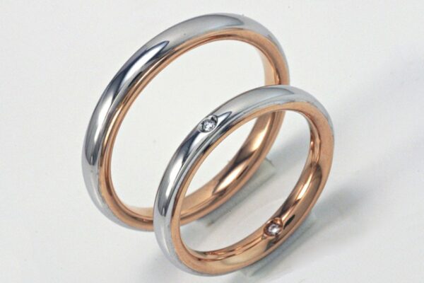 Pair of Polello 2894 wedding rings