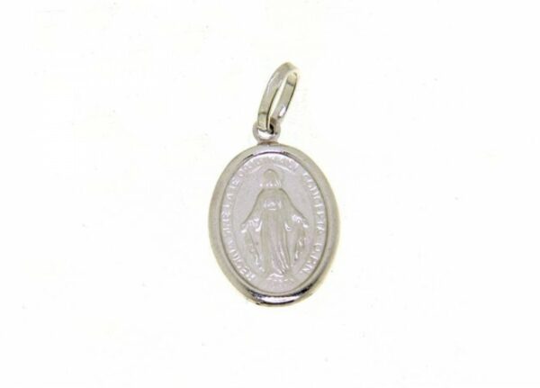 Madonna miracolosa in oro bianco peso 1.30 g