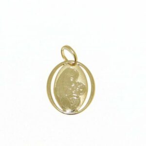 Madonna con Ges bambino in oro giallo peso 0.70 g.