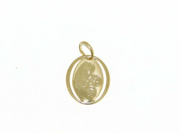 Madonna con Ges bambino in oro giallo peso 0.70 g.