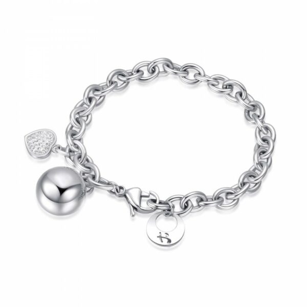 Bracciale con cuore e cristalli bianchi