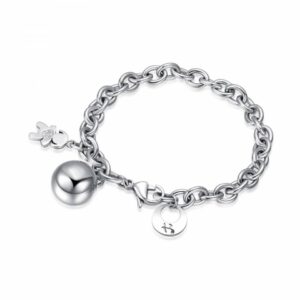 Bracciale con bimba e cristalli bianchi