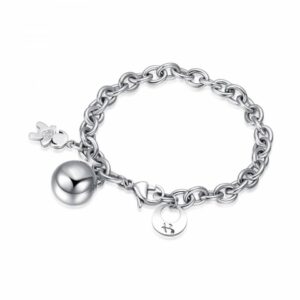 Bracciale con bimba e cristalli bianchi