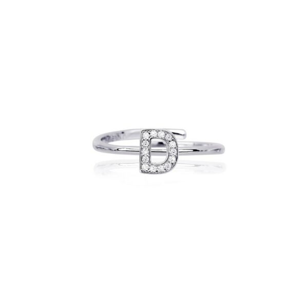 ANELLO INIZIALE MABINA IN ARGENTO E ZIRCONI