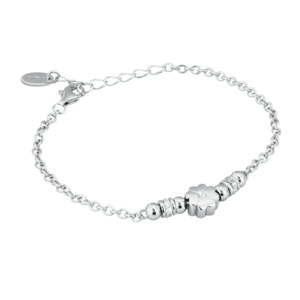 BRACCIALE QUADRIFOGLIO MABINA IN ARGENTO E ZIRCONI