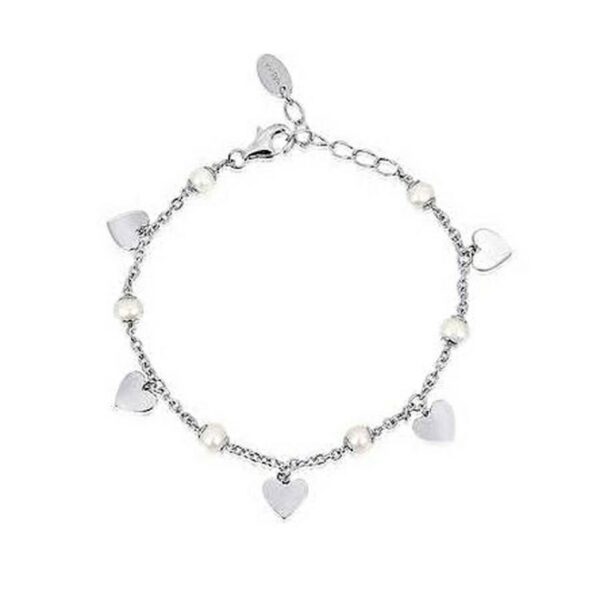 BRACCIALE CUORI MABINA IN ARGENTO E PERLE