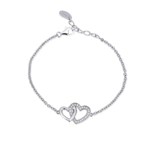 BRACCIALE CUORI INTRECCIATI MABINA IN ARGENTO E ZIRCONI