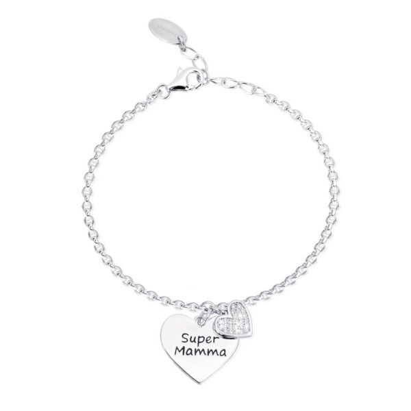 BRACCIALE SUPER MAMMA MABINA IN ARGENTO E ZIRCONI