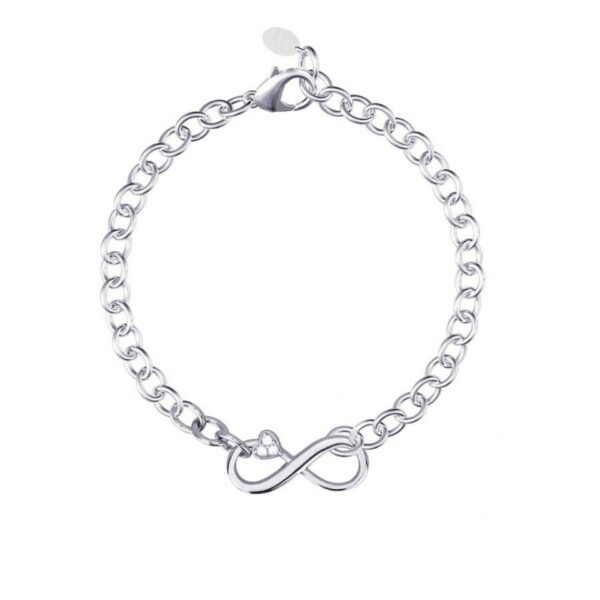 BRACCIALE INFINITO E CUORE MABINA IN ARGENTO E ZIRCONI