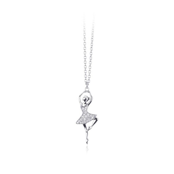 GIROCOLLO BALLERINA MABINA IN ARGENTO E ZIRCONI