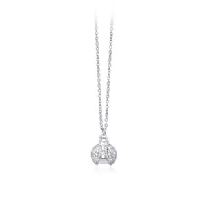 MABINA LADYBIRD NECKLACE IN SILVER AND ZIRCONIA