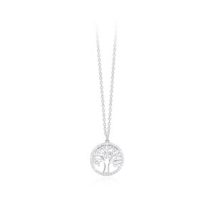 GIROCOLLO ALBERO DELLA VITA MABINA IN ARGENTO E ZIRCONI
