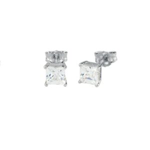 MEN'S EARRINGS LUCE POINTS IN SILVER AND ZIRCONIA 5 MM