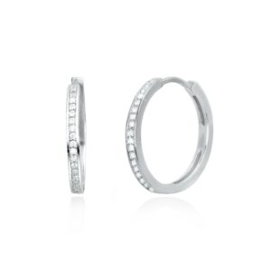 MABINA CIRCLE EARRINGS IN SILVER AND ZIRCONIA