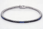 BRACCIALE TENNIS INTER DIAMANTI NERI NATURALI CT. 3.96 E ZAFFIRI