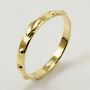 WEDDING RING WITH ROSARY IN YELLOW GOLD