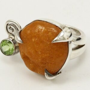 SILVER AND AMBER GABRIELLA NANNI RING