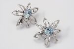 Earrings with aquamarine ct. 1.58 and diamonds ct. 0.24:XNUMX