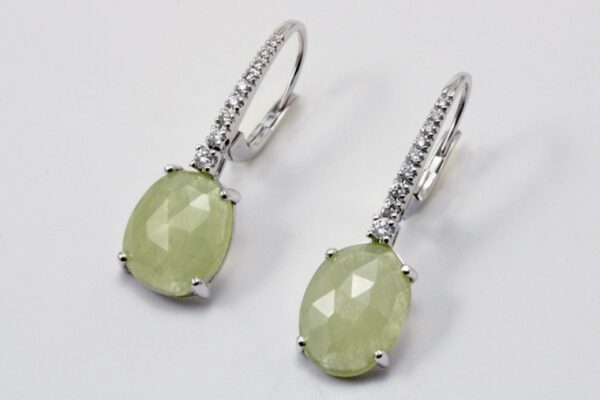 EARRINGS WITH TOURMALINE AND DIAMONDS CT. 0.18:XNUMX