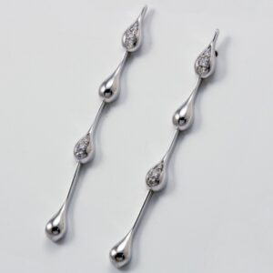 WHITE GOLD EARRINGS WITH BRILLIANT CUT DIAMONDS CT. 0.10:XNUMX